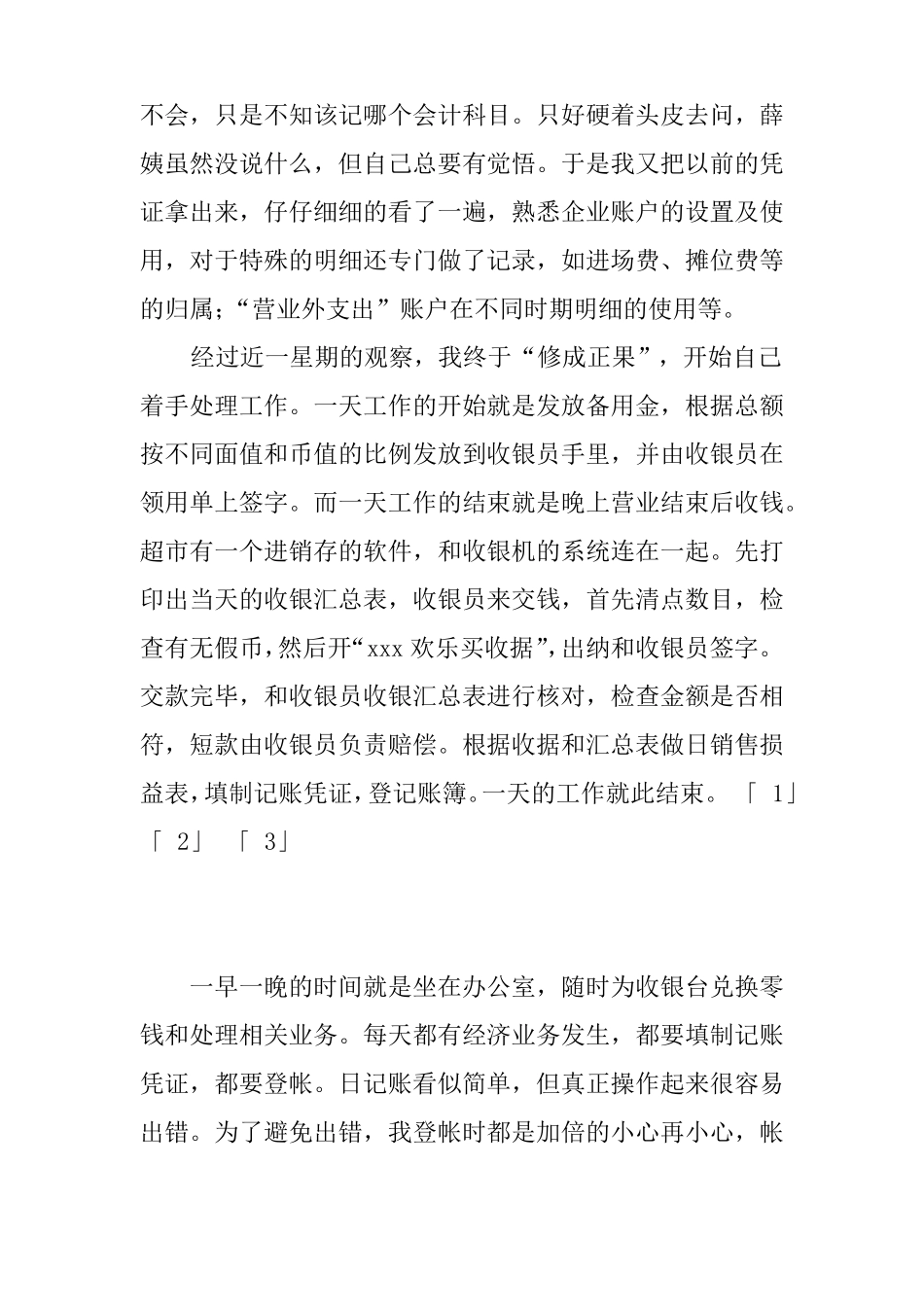 会计出纳工作实习报告_第3页