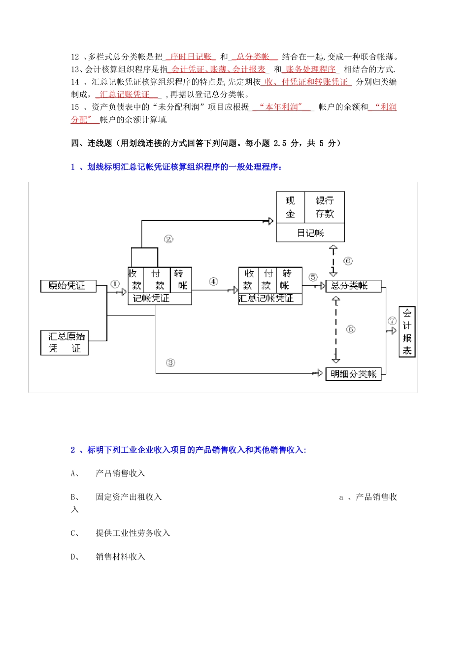 会计学原理模拟试题答案一_第3页