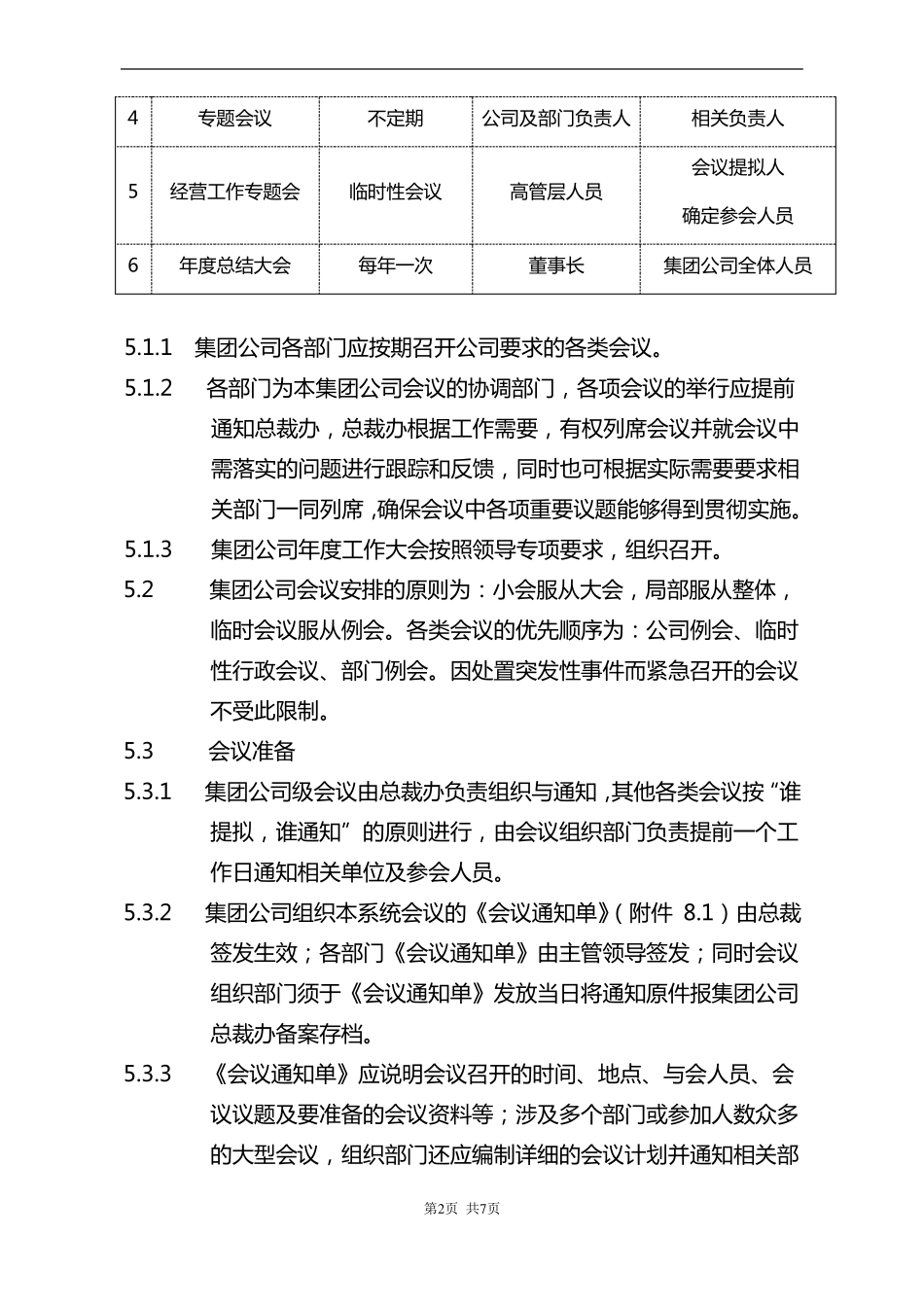 会议管理集团公司会议制度_第2页