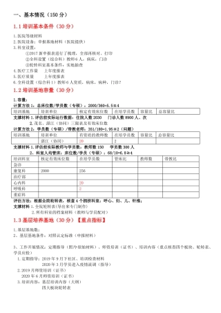 住培基地评价指标细目