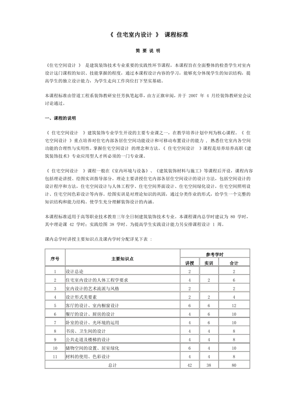 住宅室内设计课程标准_第1页