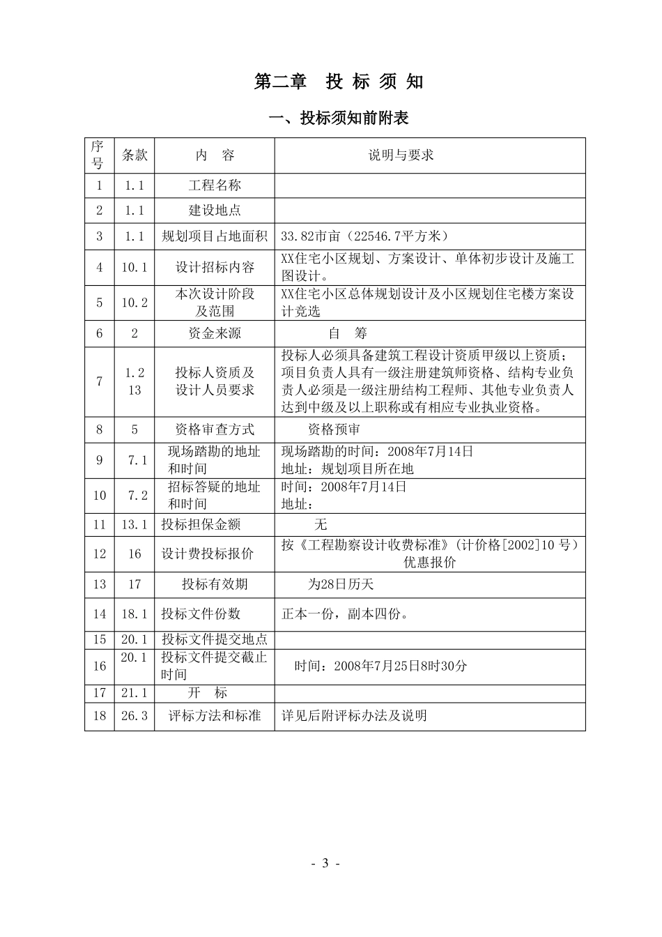 住宅小区建设工程设计招标文件_第3页