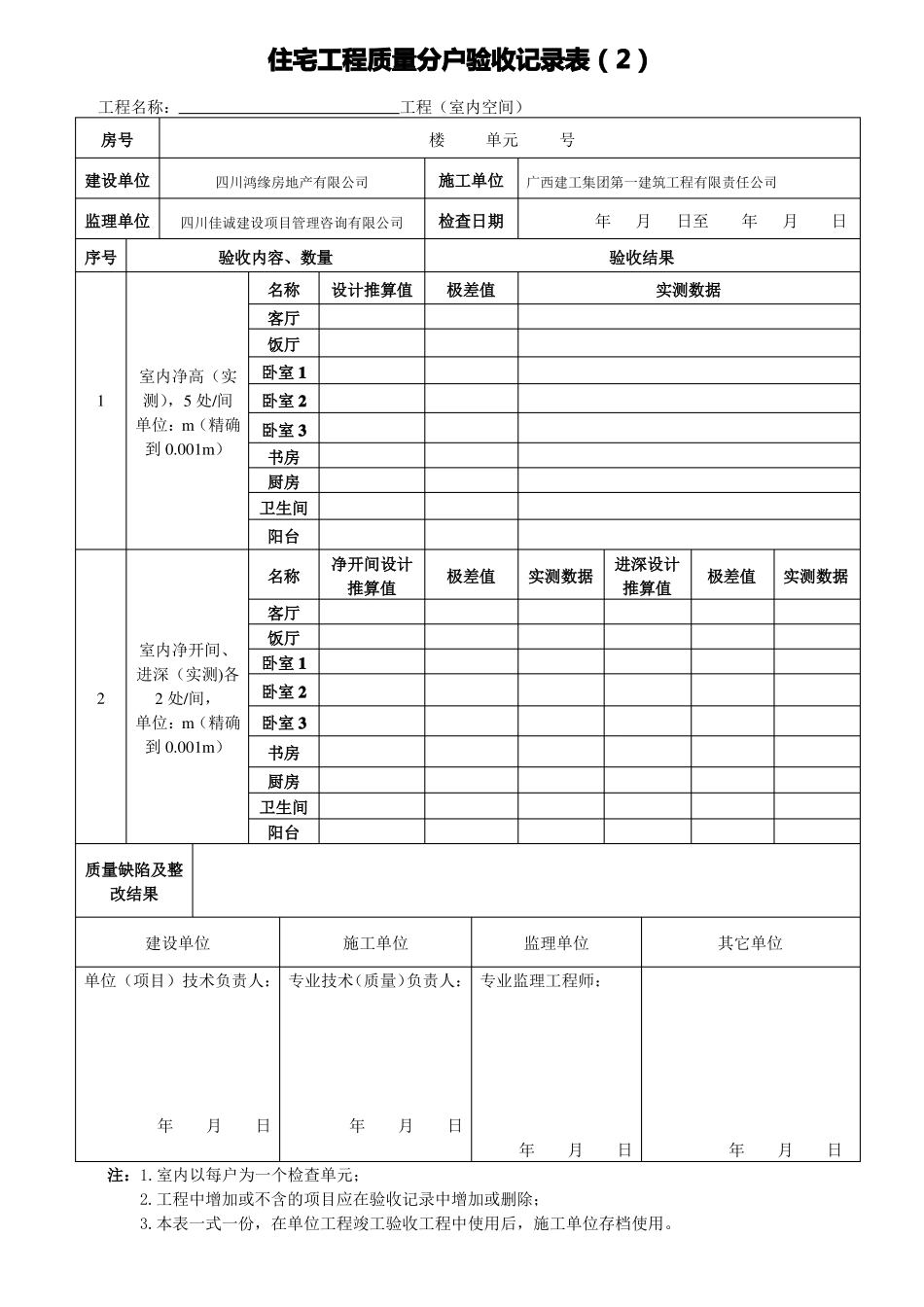 住宅工程质量分户验收记录表_第2页