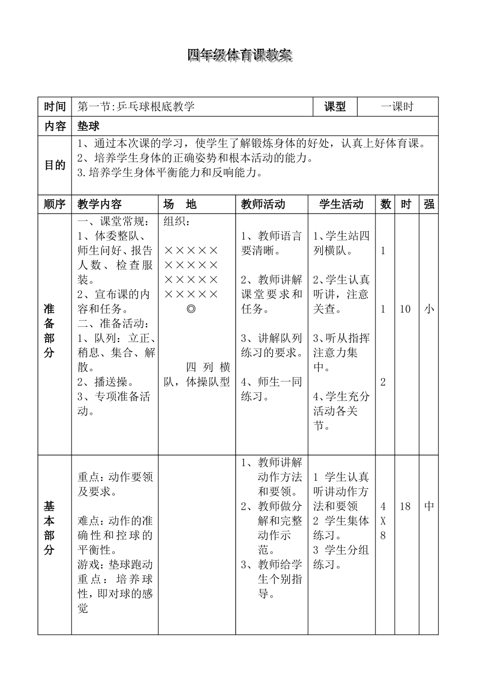 体育乒乓球教学教案_第1页