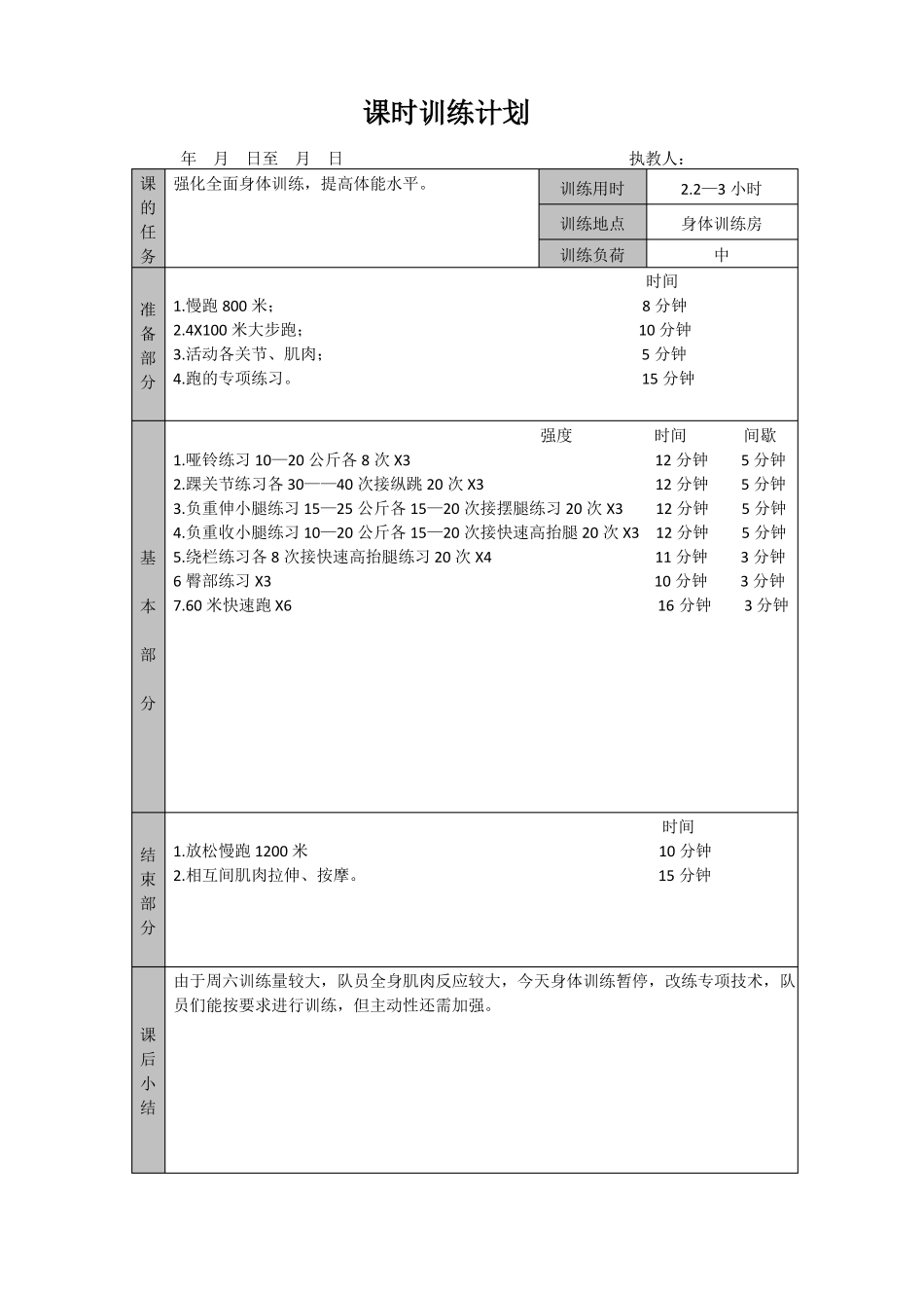 体育训练一周训练计划及具体项目安排_第2页
