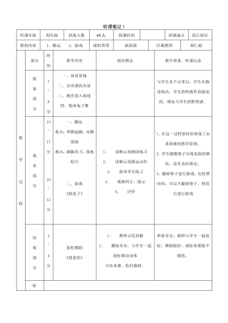 体育课听课笔记整理