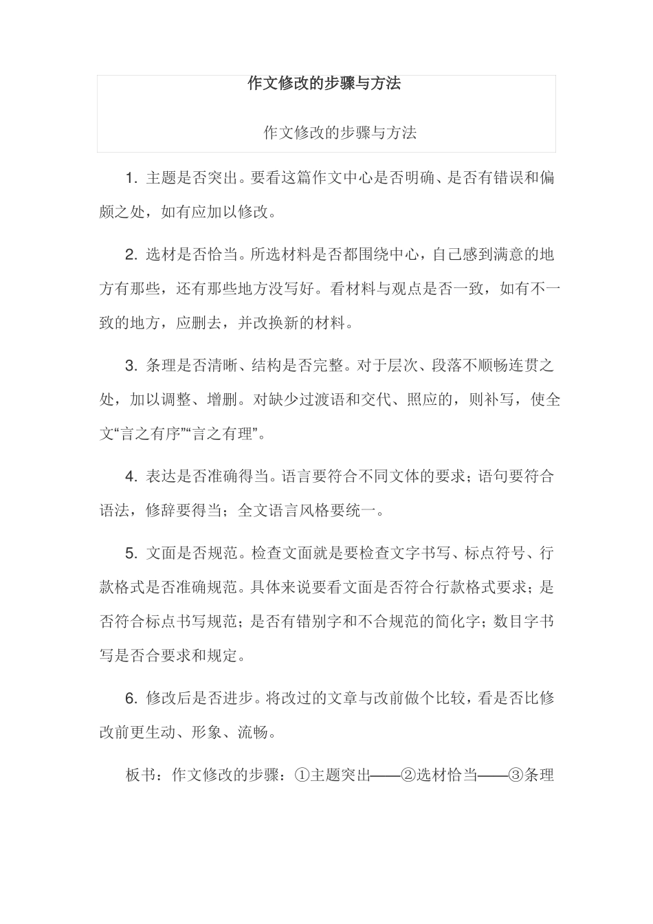作文修改的步骤与方法_第1页