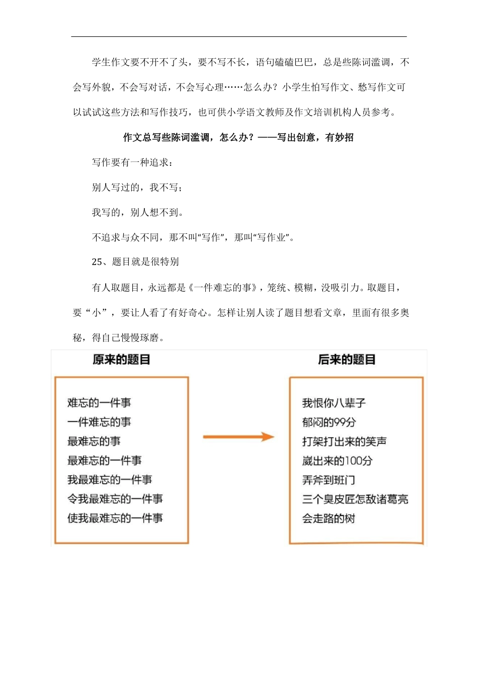 作文总写些陈词滥调,怎么办？——写出创意,有妙招_第1页