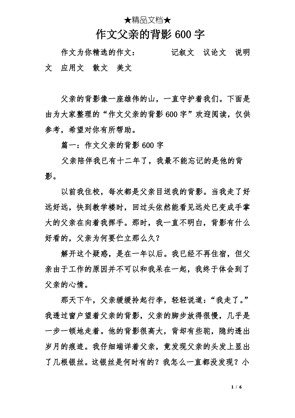 作文父亲的背影600字_第1页
