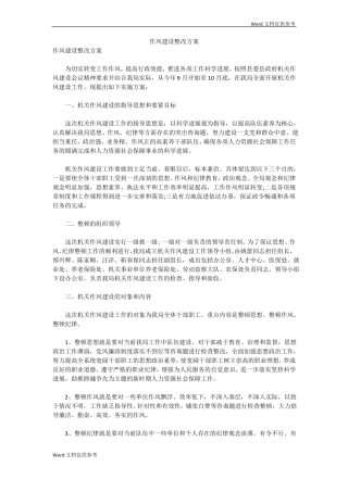 作风建设整改方案