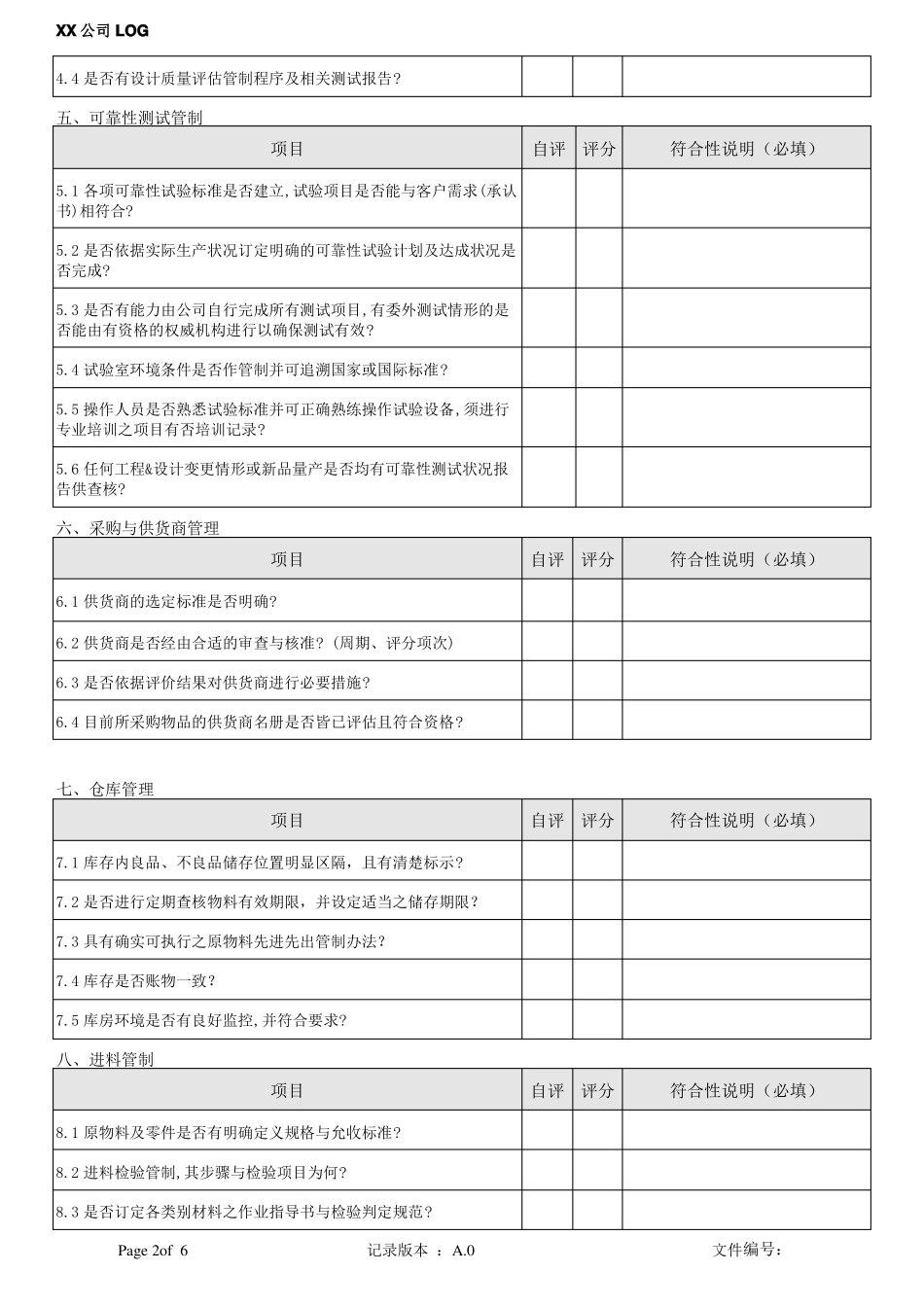 供应商品质稽核表_第2页