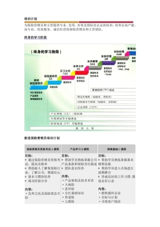 保险公司培训计划范文