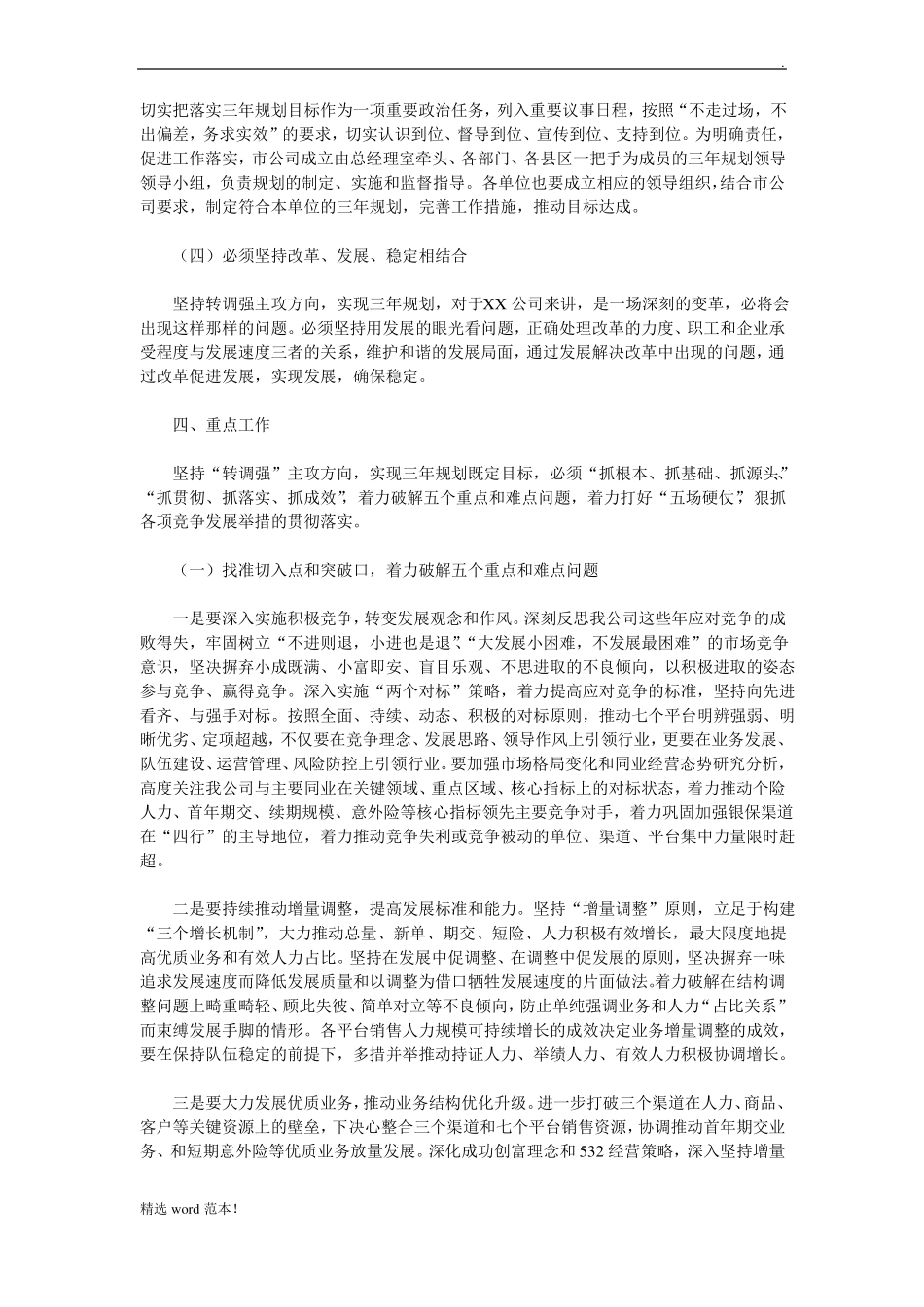 保险公司的三年经营规划_第3页
