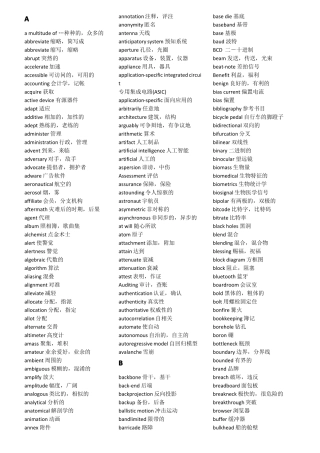 信息科学与电子工程专业英语词汇表
