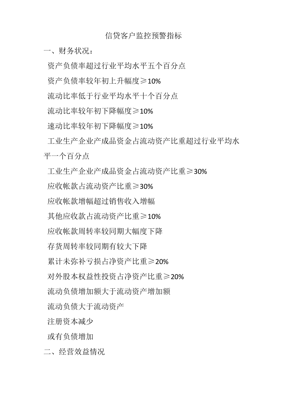 信贷客户监控预警指标_第1页