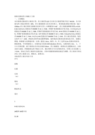 俯斜式路肩挡土墙施工方案