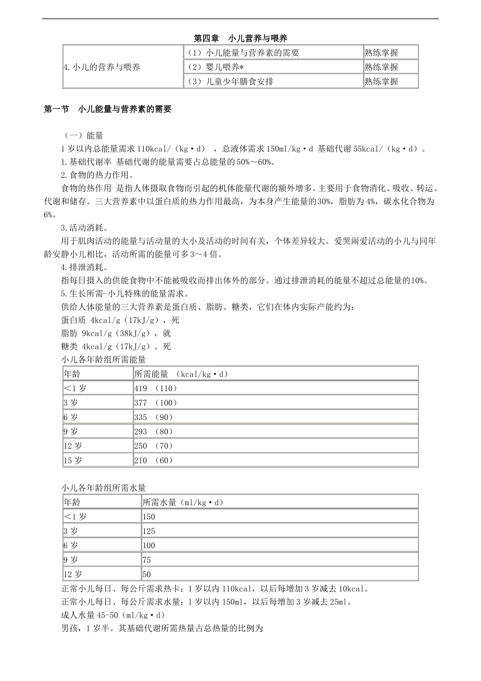 儿科护理学-小儿营养与喂养_第1页