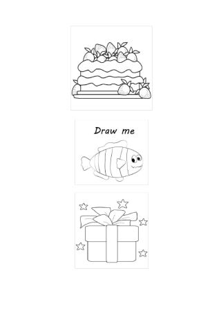 儿童填色画A4可打印小图版