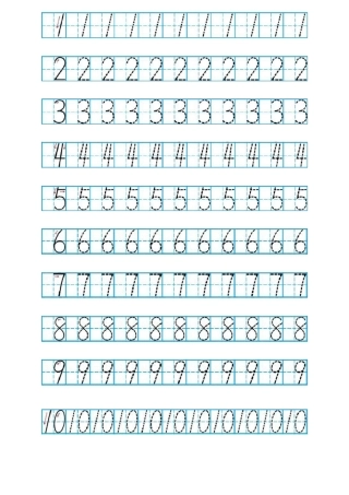 儿童数字描红字帖A4打印版