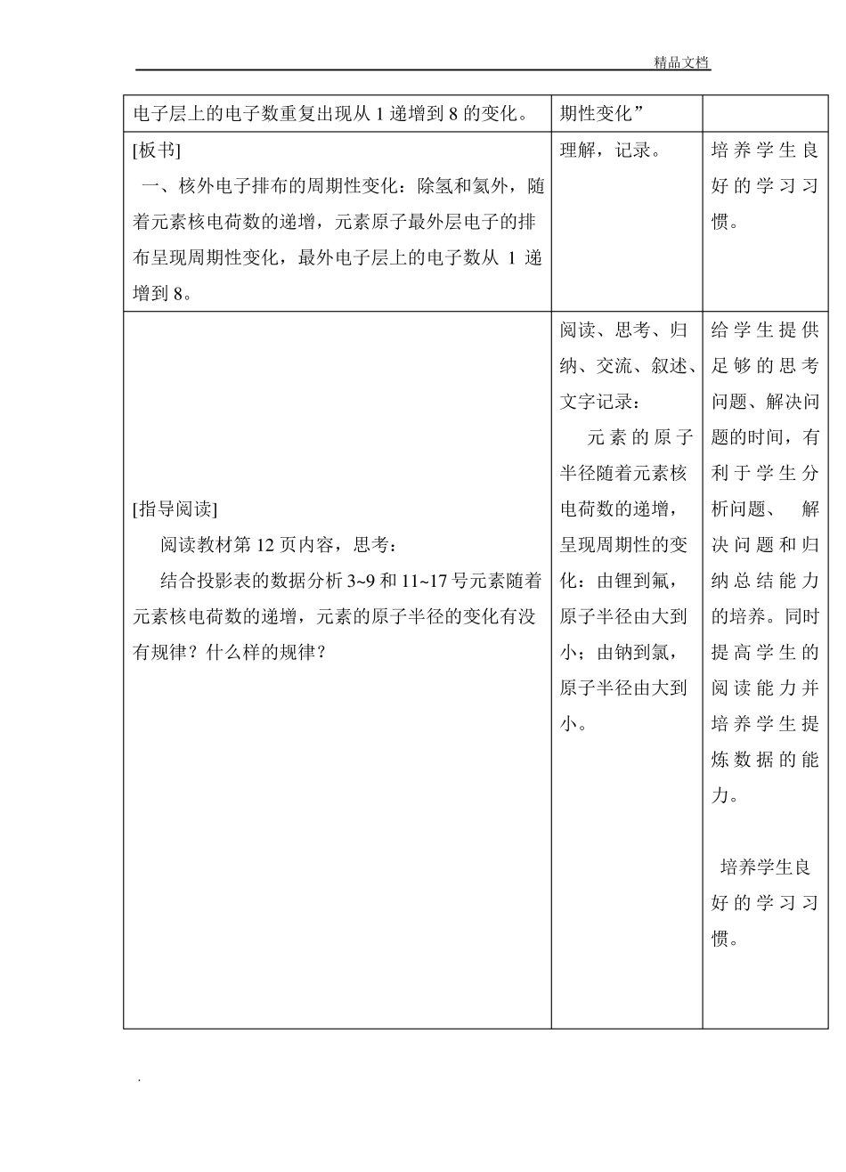 元素周期律教学设计模板_第3页