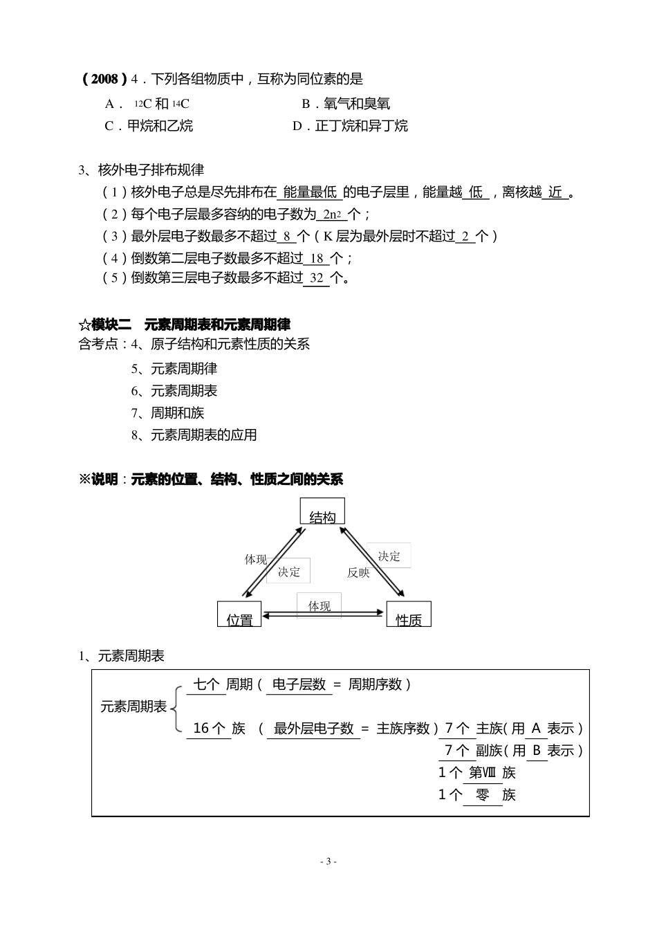 元素周期表元素周期律复习教案_第3页