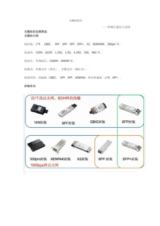 光模块知识详细