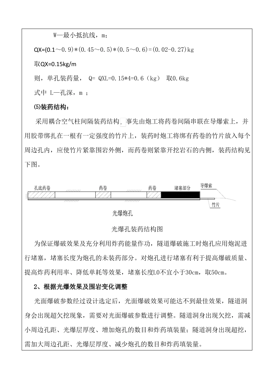 光面爆破开挖施工技术交底_第2页
