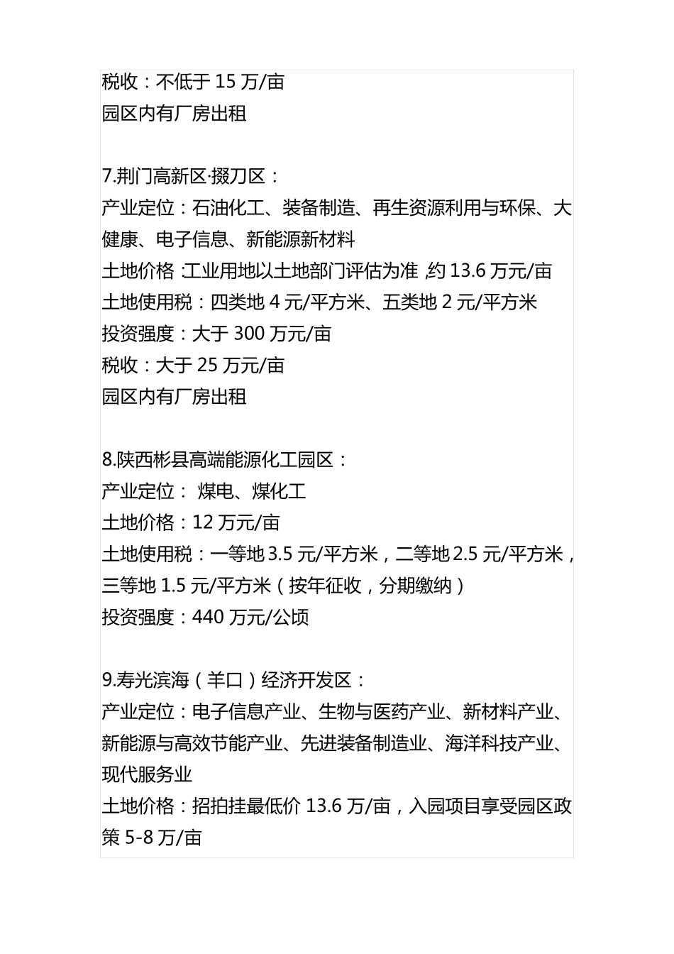 全国44家产业园区的企业入园标准_第3页