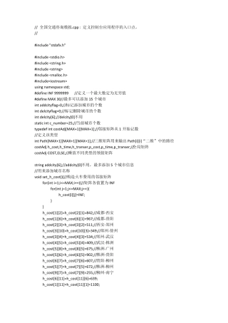 全国交通咨询模拟数据结构源代码
