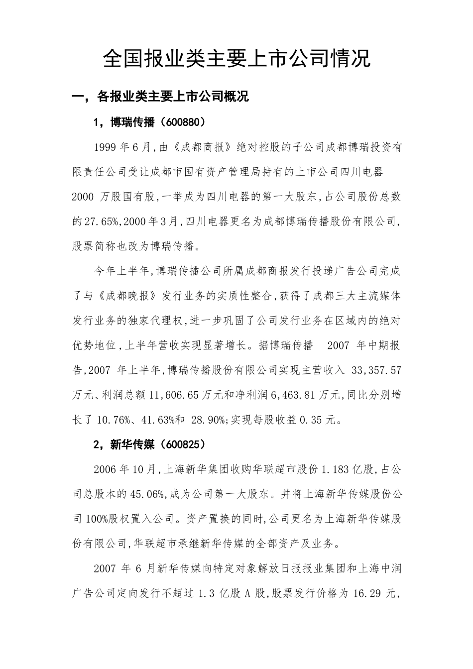 全国传媒类上公司情况_第1页