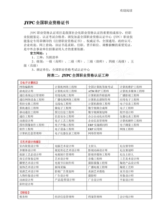 全国职业资格证书工种汇总