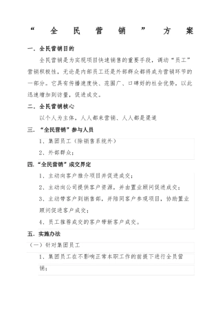 全民营销方案精选