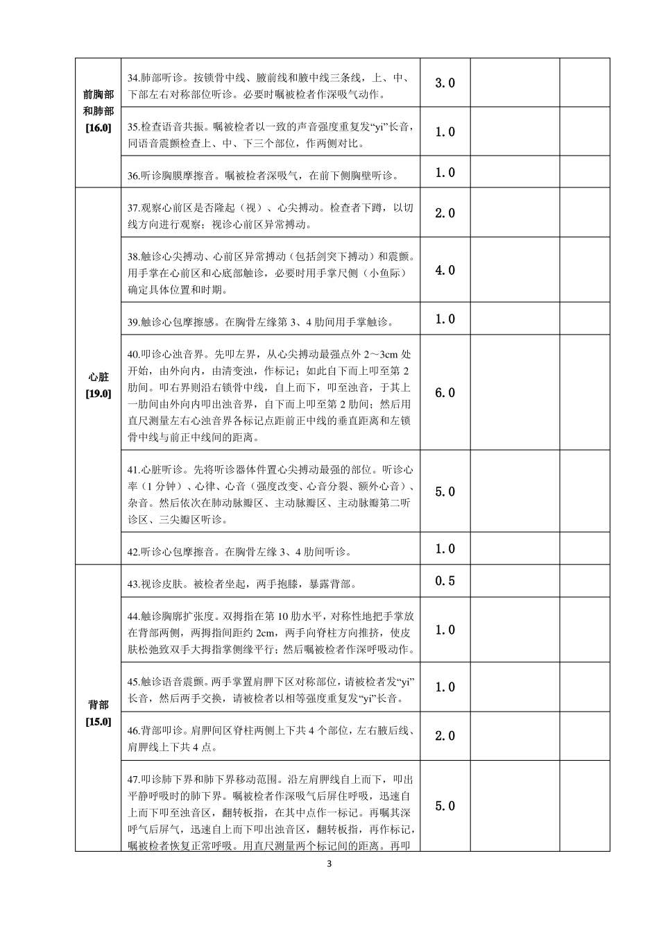 全身体格检查评分标准表---加强版_第3页