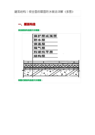 全面的屋面防水做法详解