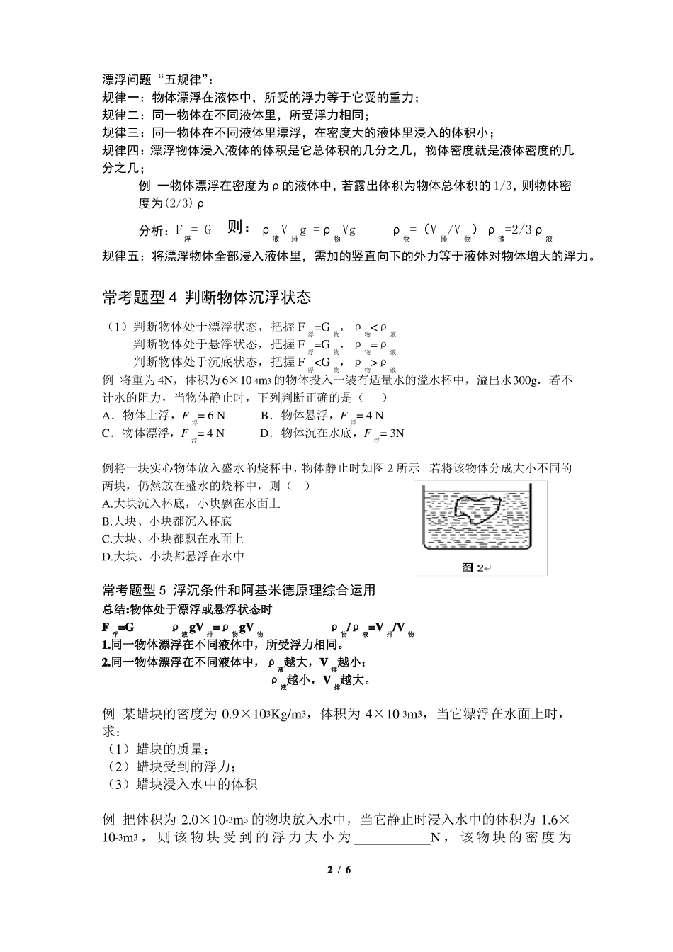 八年级下册物理浮力专题_第2页