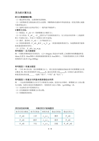 八年级下册物理浮力专题