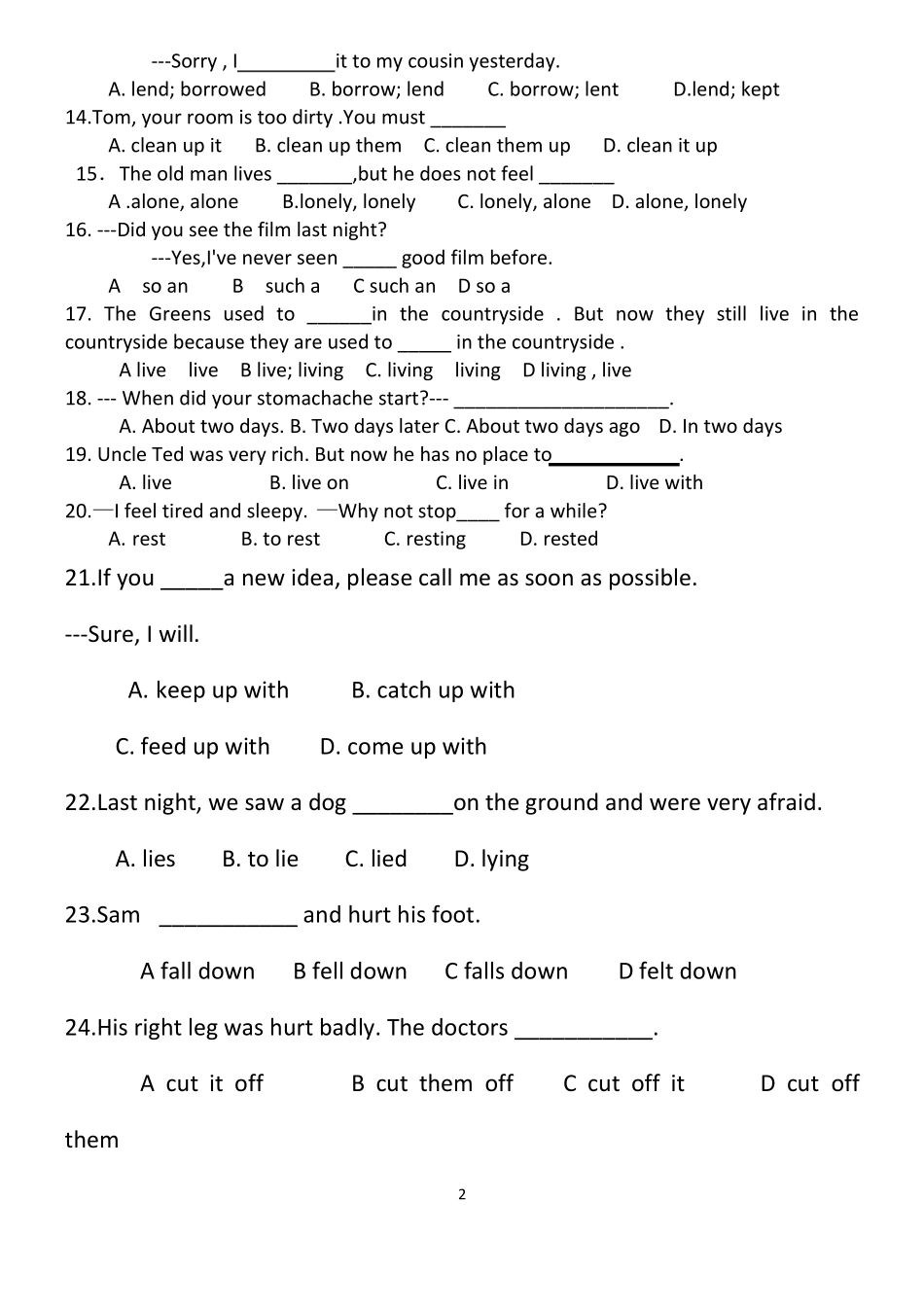 八年级英语下第一次月考_第2页
