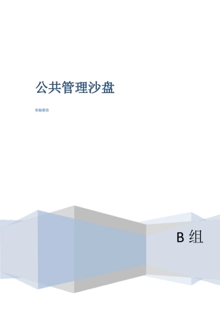 公共管理沙盘试验报告