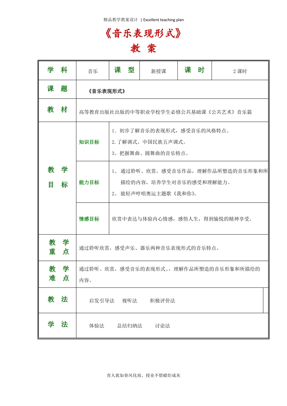 公共艺术音乐篇全套教案新部编本聆听与感悟_第2页