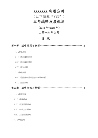公司五战略规划
