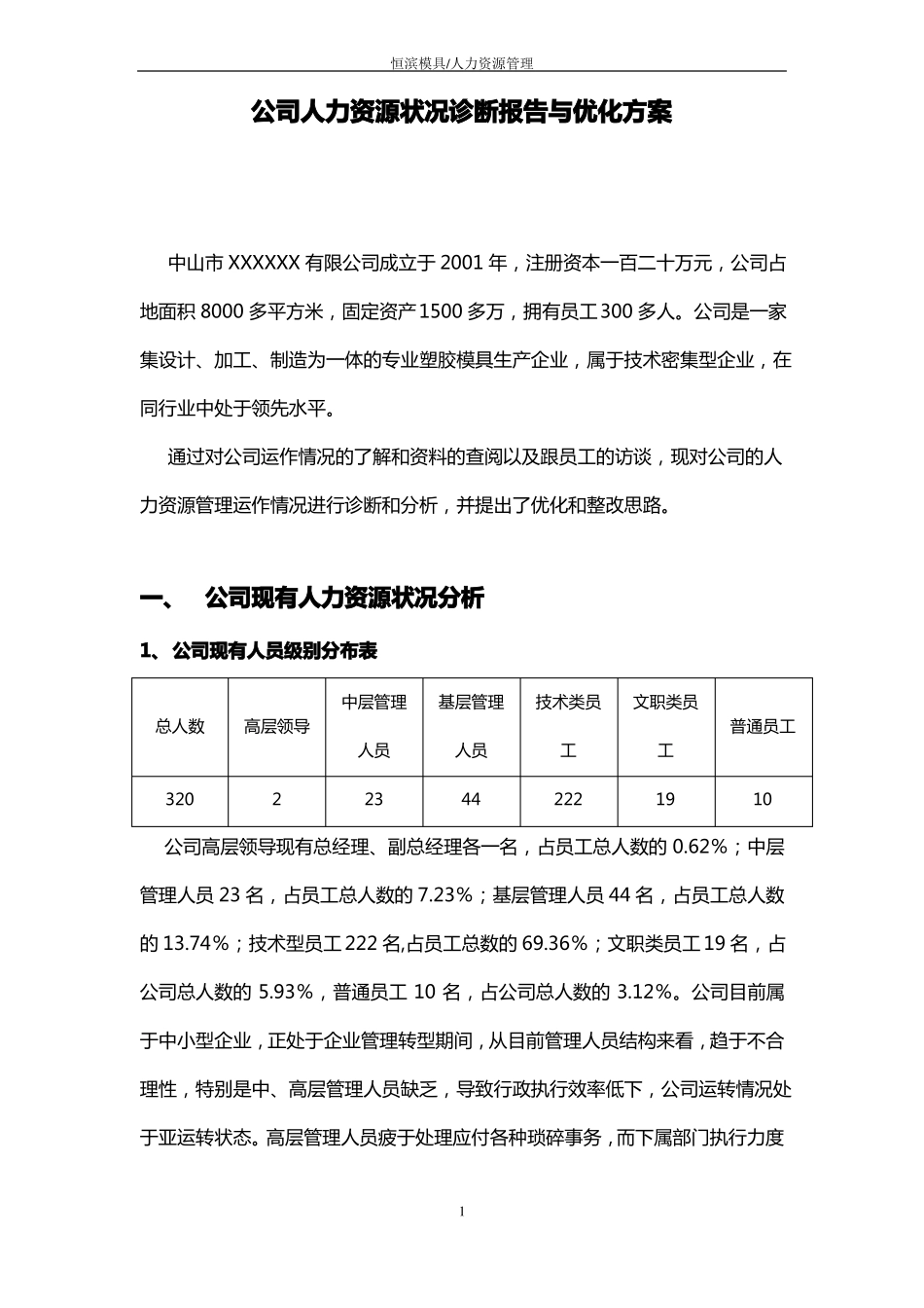 公司人力资源状况诊断报告书_第1页