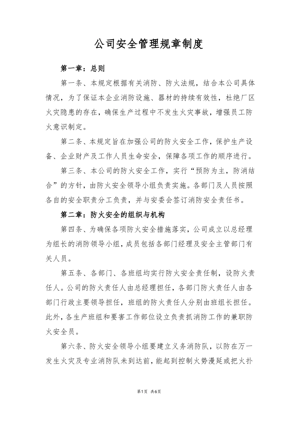 公司安全管理规章制度_第1页