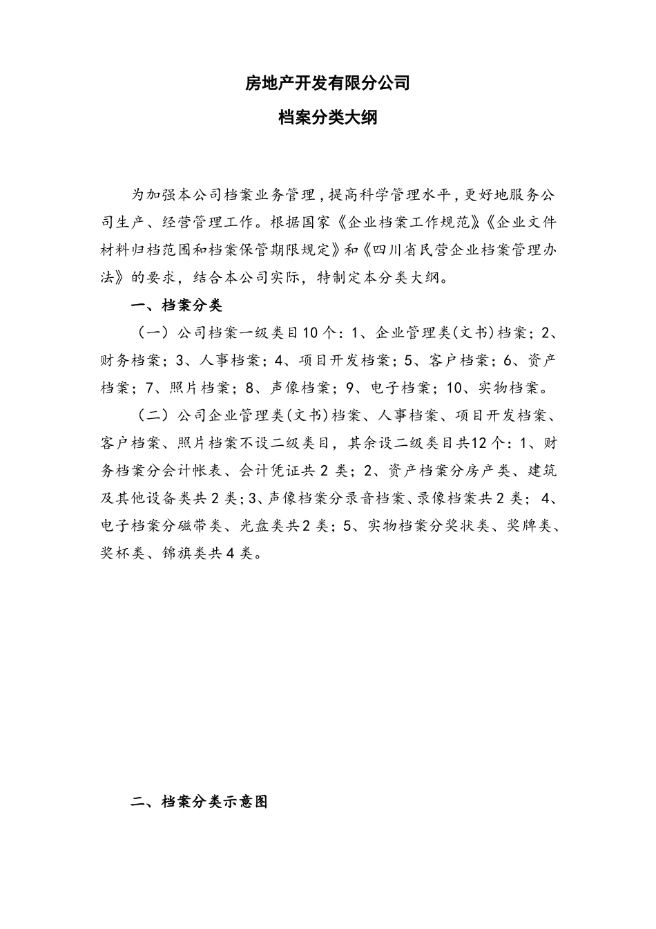 公司档案分类大纲、说明、保管期限表_第1页