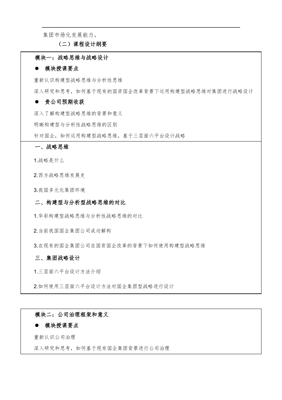 公司治理与战略管理培训技术响应方案_第2页