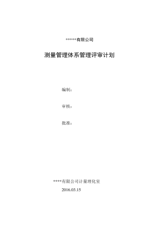 公司测量管理体系管理评审报告