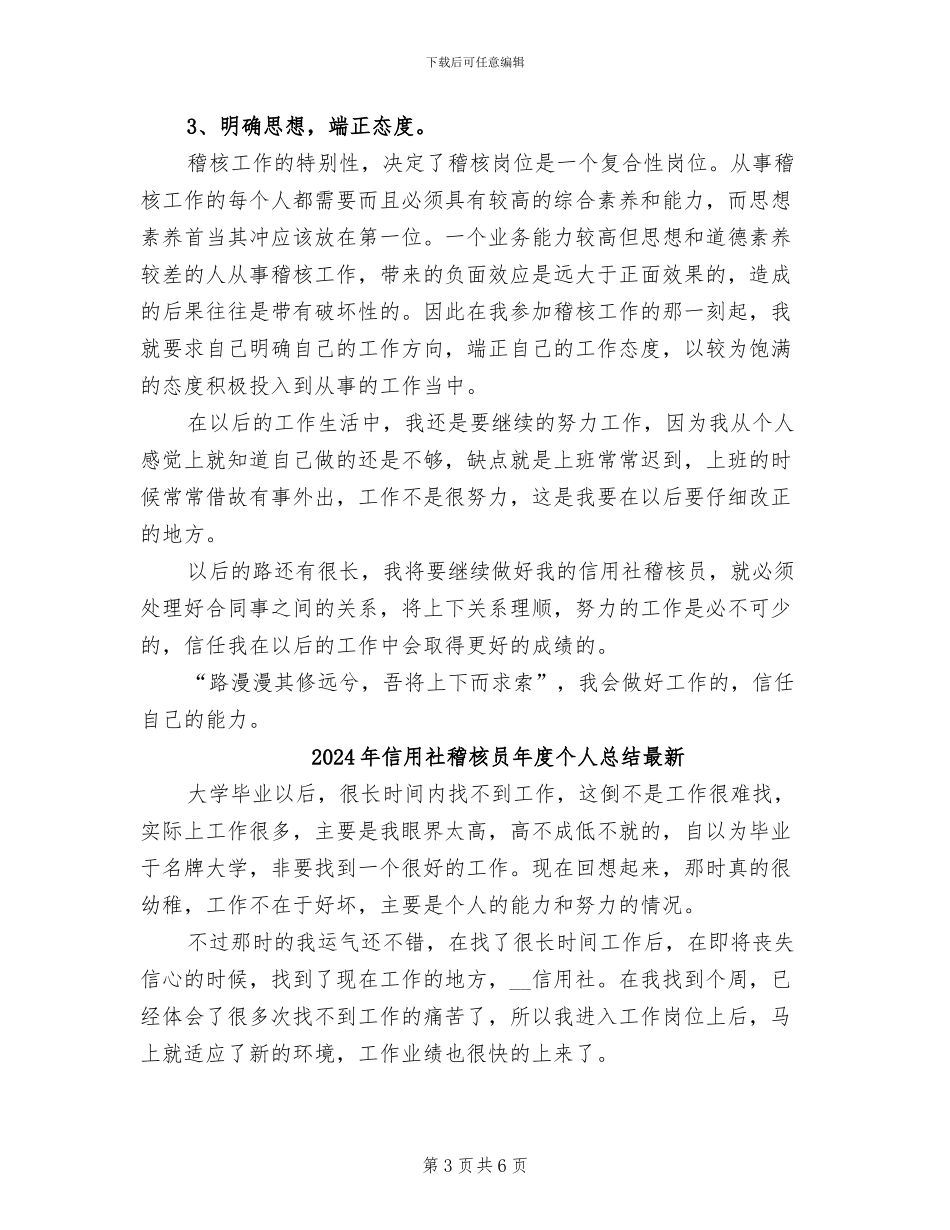 2024年信用社稽核员年度个人总结_第3页