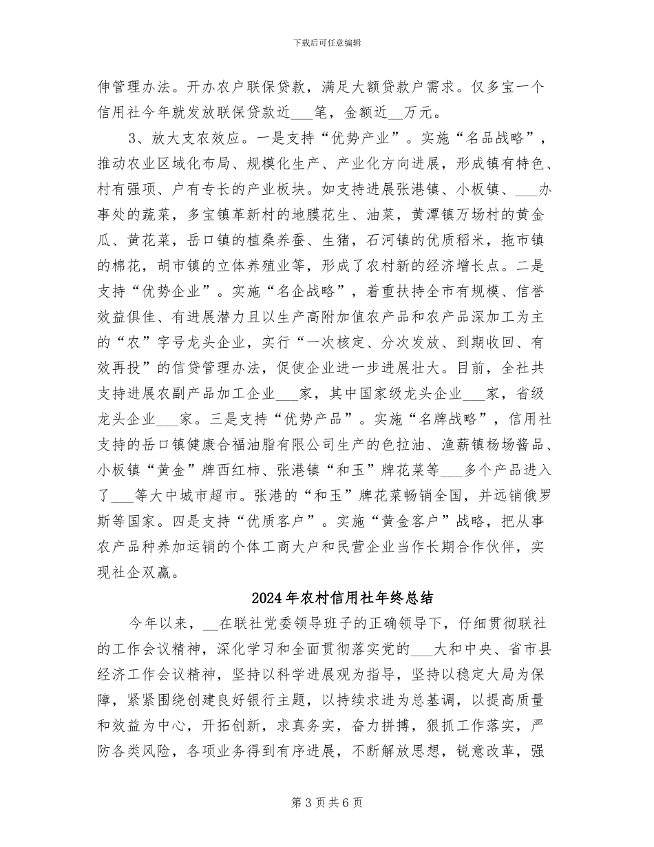 2024年农村信用社年终工作总结范文_第3页