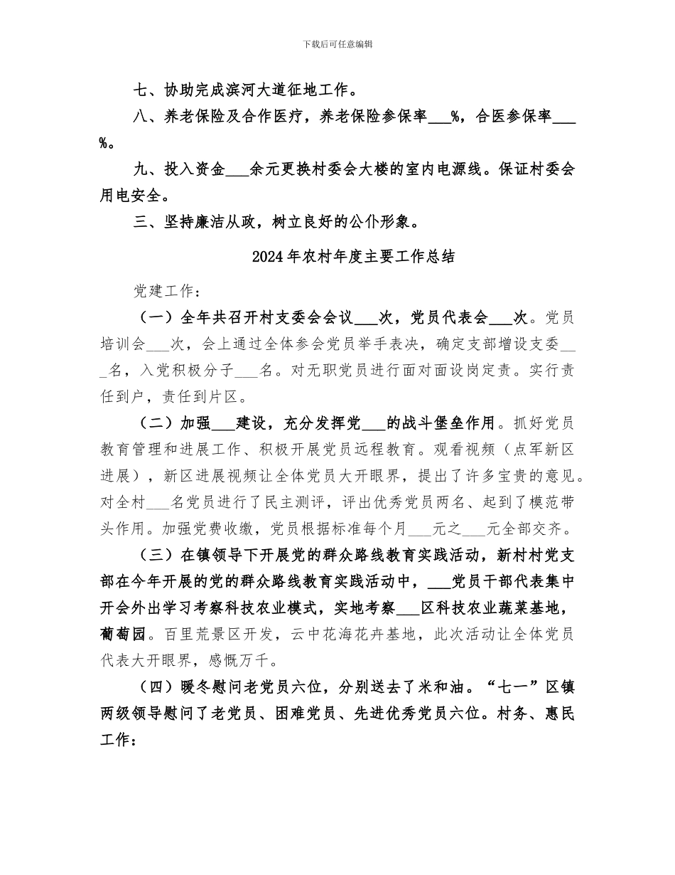 2024年农村年度两委工作总结_第3页