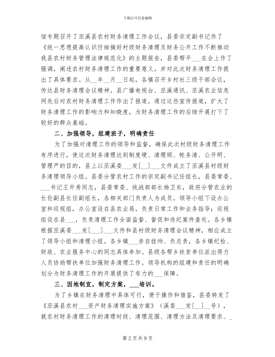2024年农村村级财务清理工作总结_第2页