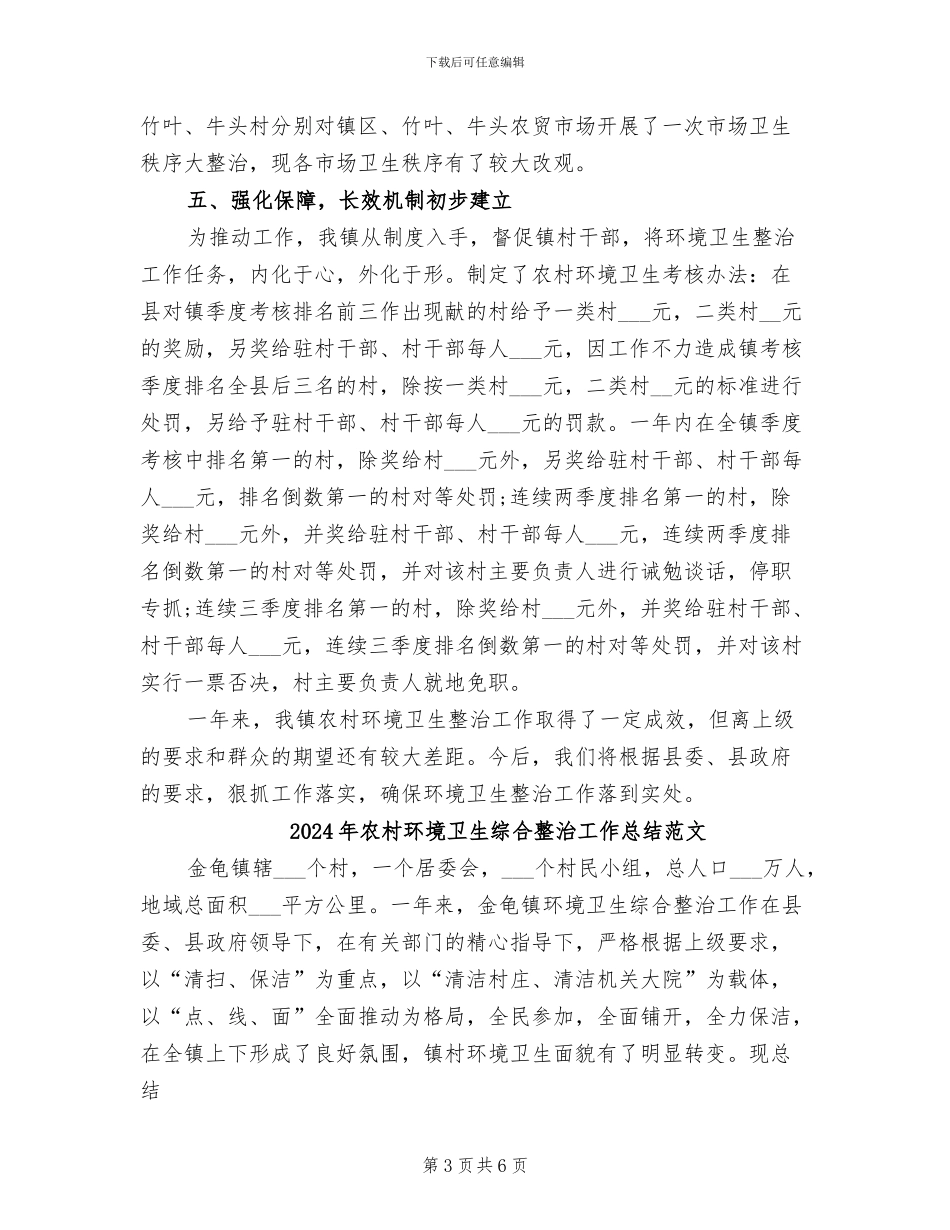 2024年农村环境卫生综合整治工作总结_第3页